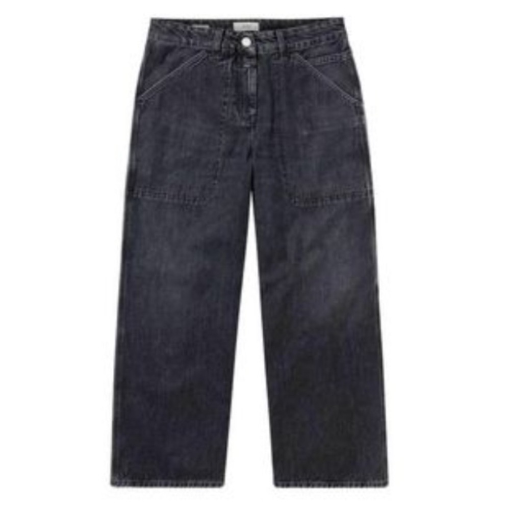 Closed Leyton Ultra High-Rise Cropped Wide-Leg Carpenter Jeans Gray Grey Sz 28 - Picture 5 of 16